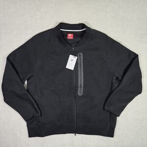 $155 Nike Sportswear Tech Mens 2XL Fleece Bomber Black Jacket FB8008-010 XXL